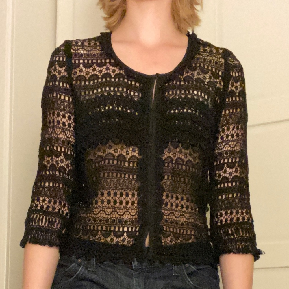 Isabel Marant cropped black lace blouse - Picture 3 of 6